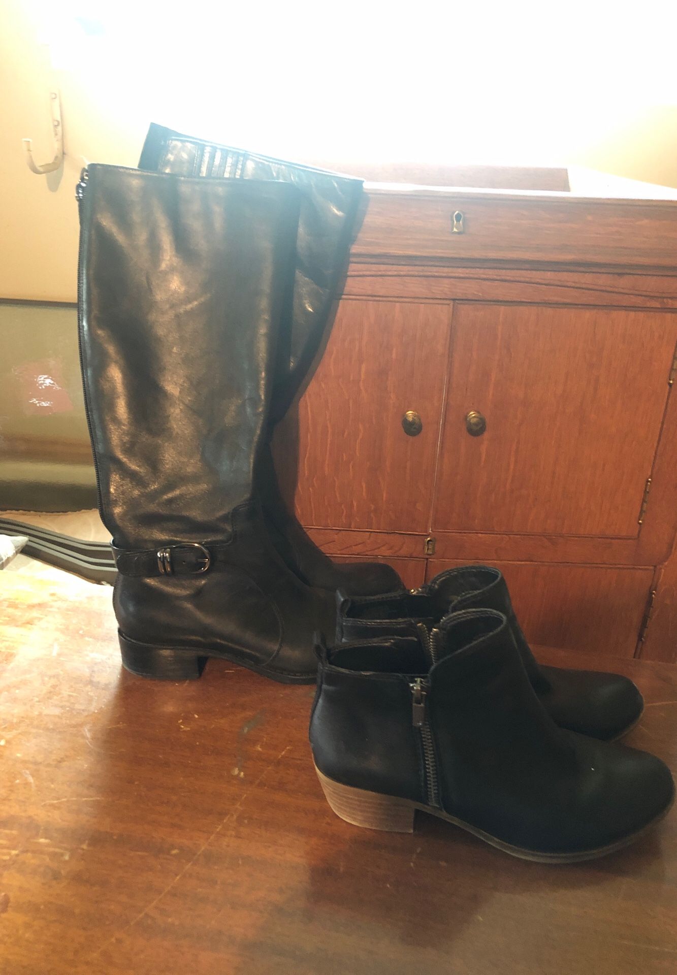 Black boots size 6.5 two pair