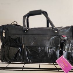 Duffle Bag,  Travel, Sports, Gym Bag. New with tags. 
Never used. 
Patch Leather.