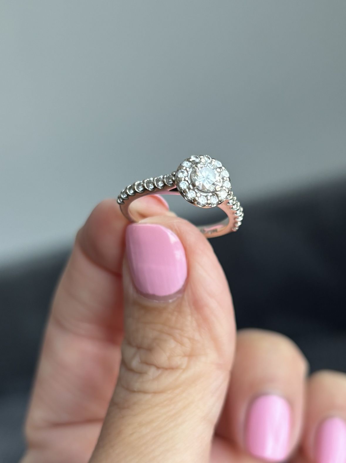 Ladies 14K White Gold Diamond Halo Ring (Sharfmans Fine Jewelers)