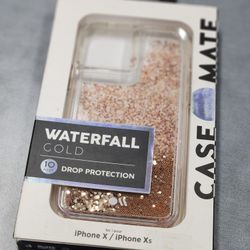 iphone x, iphone xs casemate waterfall gold clear case