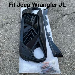Black grill with amber lights fit 2018 to 2025 jeep Wrangler JL