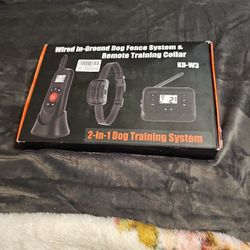 2-in-1 Dog Training System/ Electric Dog Fence System with 2 Remote dog training collars