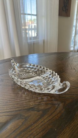 Vintage Fostoria American 2-Part Glass Relish Dish