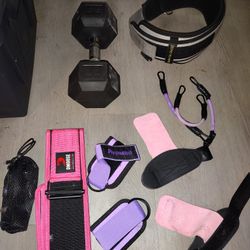 (2)Workout Belts  "MANUEKLEAR" W 30LB DUMBBELL 