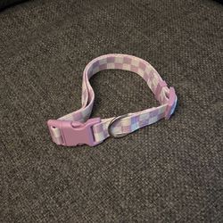 Pink/Purple Checkered Dog Collar