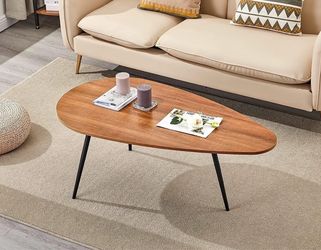 Small Rustic Farmhouse Oval Mid Century Accent Center Table for Living Room -ASSEMBLED