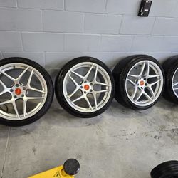 Kansei  Astros Wheels 19x9.5 5x114.3 22 with A New Set Of 245/40R19 Pirelli  P Zero  Tires 