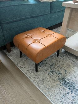 NEW! Small Faux Leather Footstool