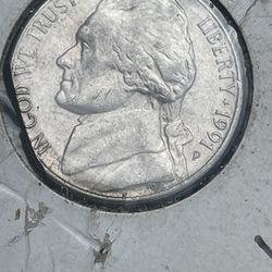 1991 P Jefferson Nickel With A Clipped Planchette(makeAoffer) 