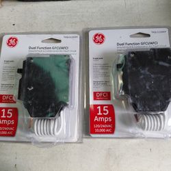 GE 15 Amp Dfci Dual Fault Circuit Breaker, Few Available 