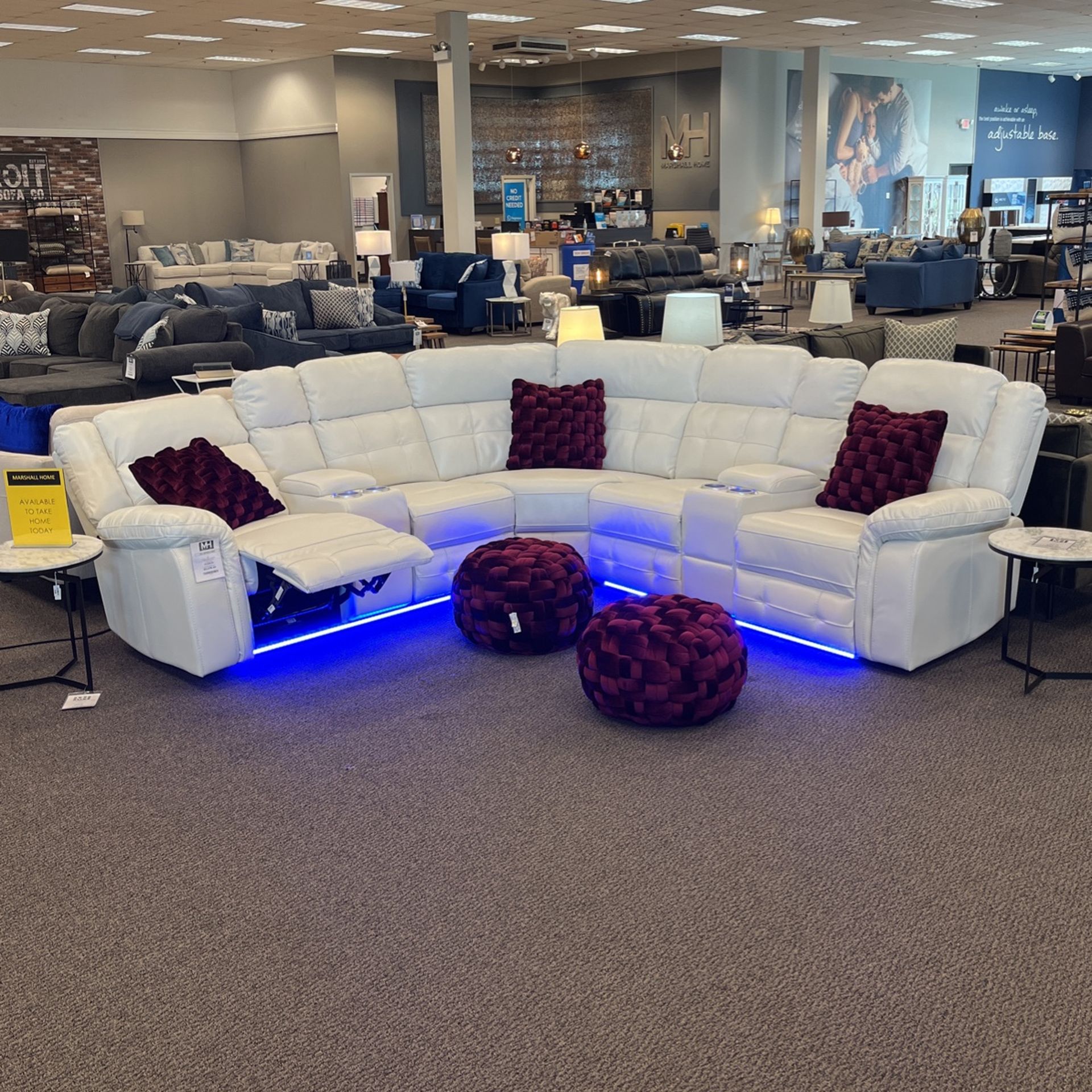 White Nationwide Reclining Sectional