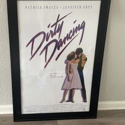 Vintage 1987 Dirty Dancing Framed Movie Poster