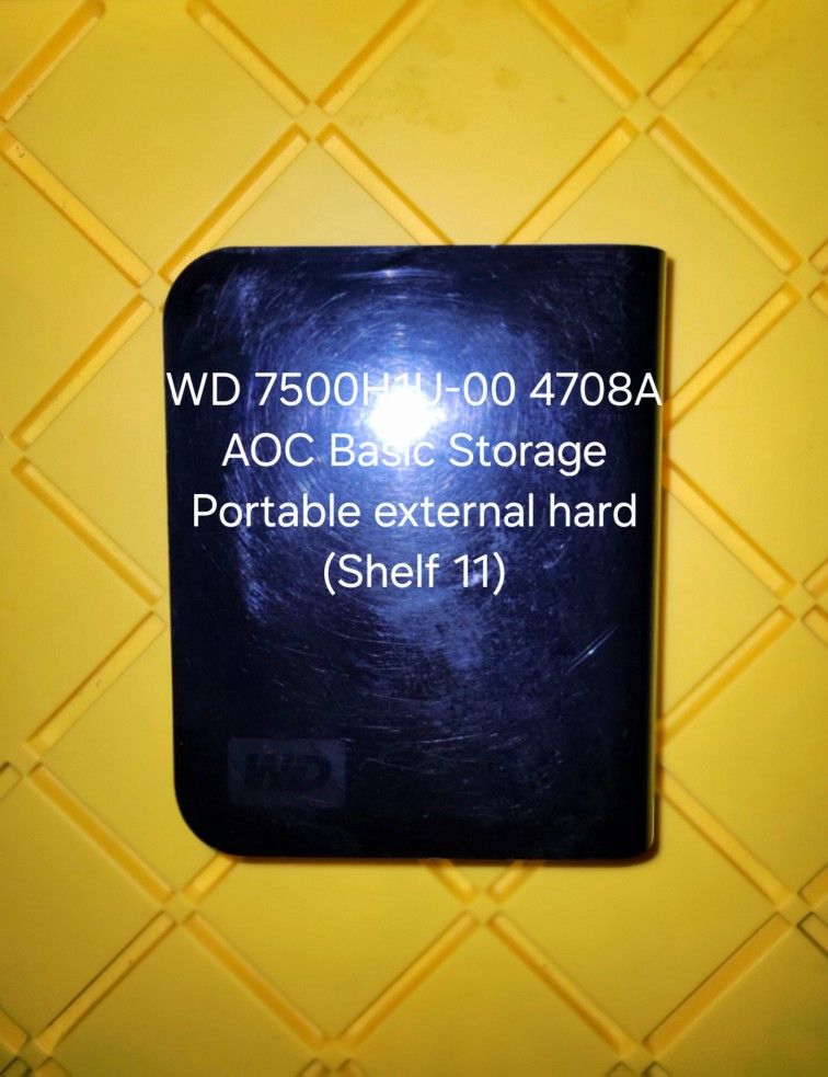 WD 7500H1U-00 4708A AOC basic storage portable external hard (Shelf 11)