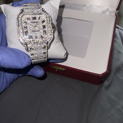 Cartier Vvs Moissanite 35 Mm Watch 