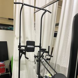 Power Tower Adjustable Height Pull Up & Dip Station Multi-Function Home Strength Training Fitness Workout Station for Home Gym