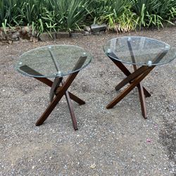 Glass top coffee and end tables 