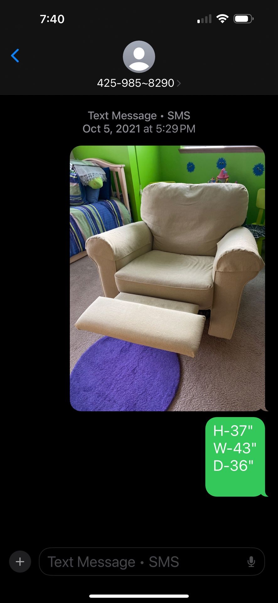 Cushy oversized recliner