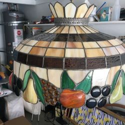 Antique Stained Glass Hanging Lamp