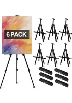 AROIC 6 Pack Painting Display Easel Stand Portable Adjustable Metal Tripod Artist Canvases Height