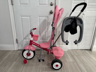 Pink Radio Flyer Tricycle with Canopy & Push handle