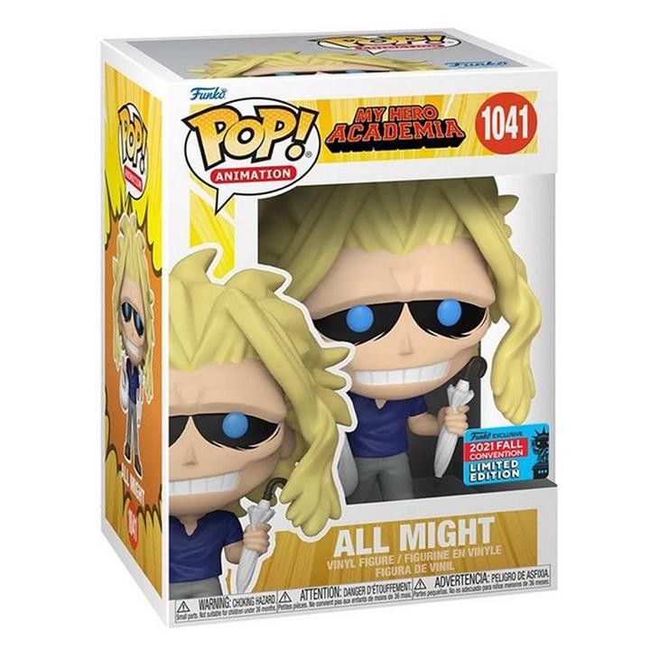 Funko POP! Animation: My Hero Academia All Might with Bag and Umbrella Vinyl Figure 2021 New York Comic Con Exclusive