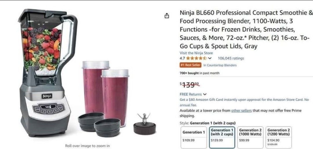 Ninja Professional Blender With Cups