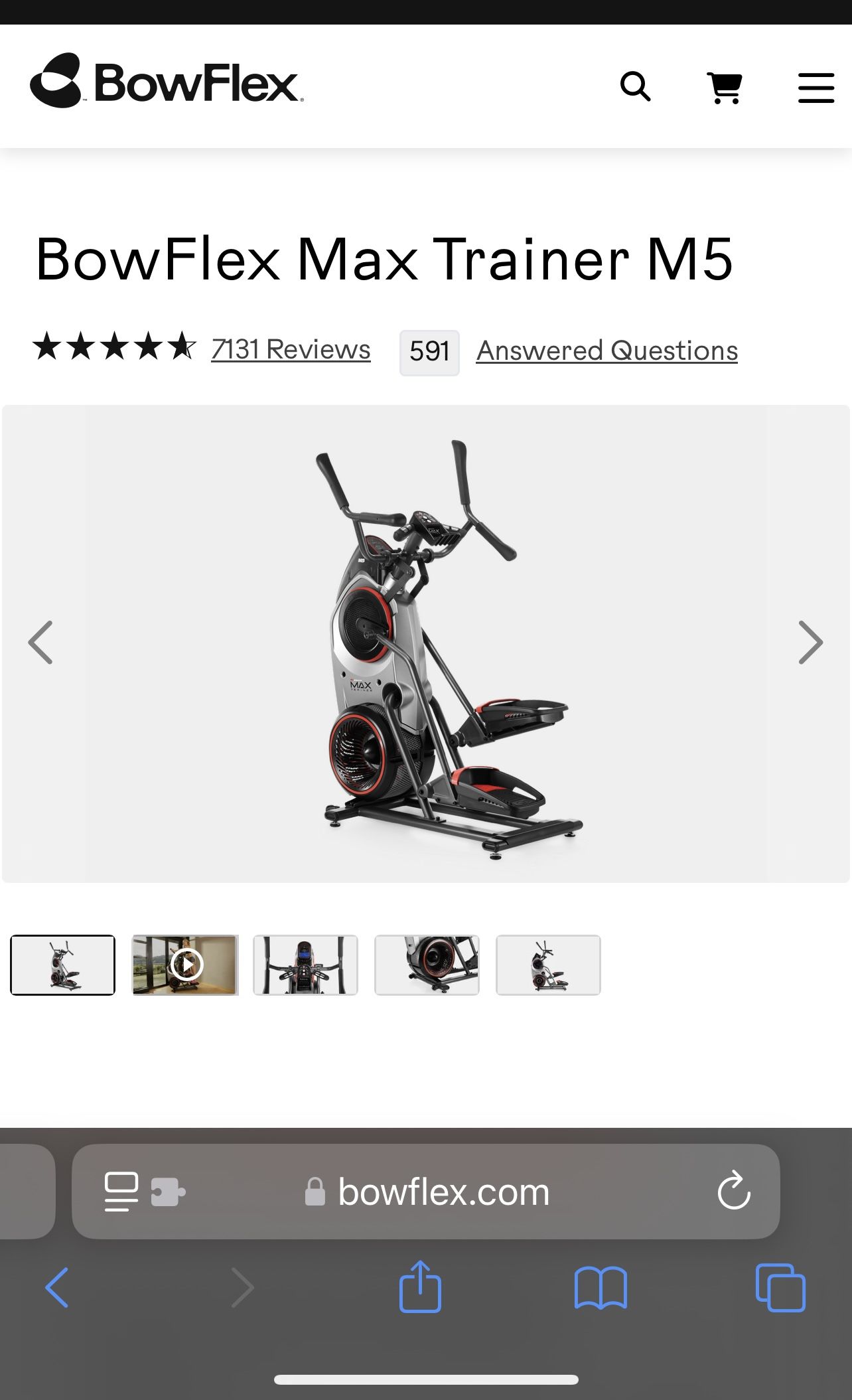 Bowflex M5 Max Trainer Elliptical Stepper SPACE SAVER!
