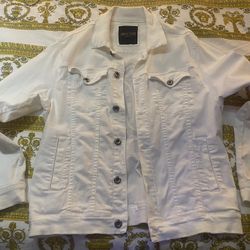 White Roberto Cavalli Logo Denim Jacket