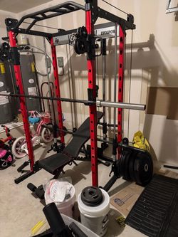 Evolpow Power Rack with Cable System and weights