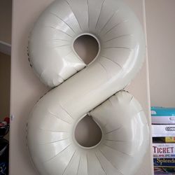 🎈 Cream White “8” Number Balloon