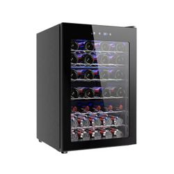 20.3 in. Single Zone 45-Wine Bottles Beverage and Wine Cooler Wine Cooler in Black