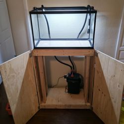Aquarium With Fluval 307 Filter, Fluval Aquasky 2.0 Light, Custom Birch And Pine Stand, Fertilizers, Food And Other Miscellaneous Equipment 