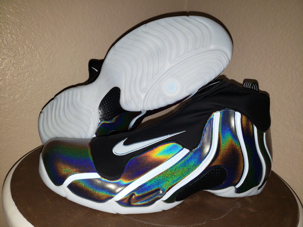 NEW Nike Air Flightposite Men's Size 14 and 13 available Shoes Black Topaz Mist AO9378-001
