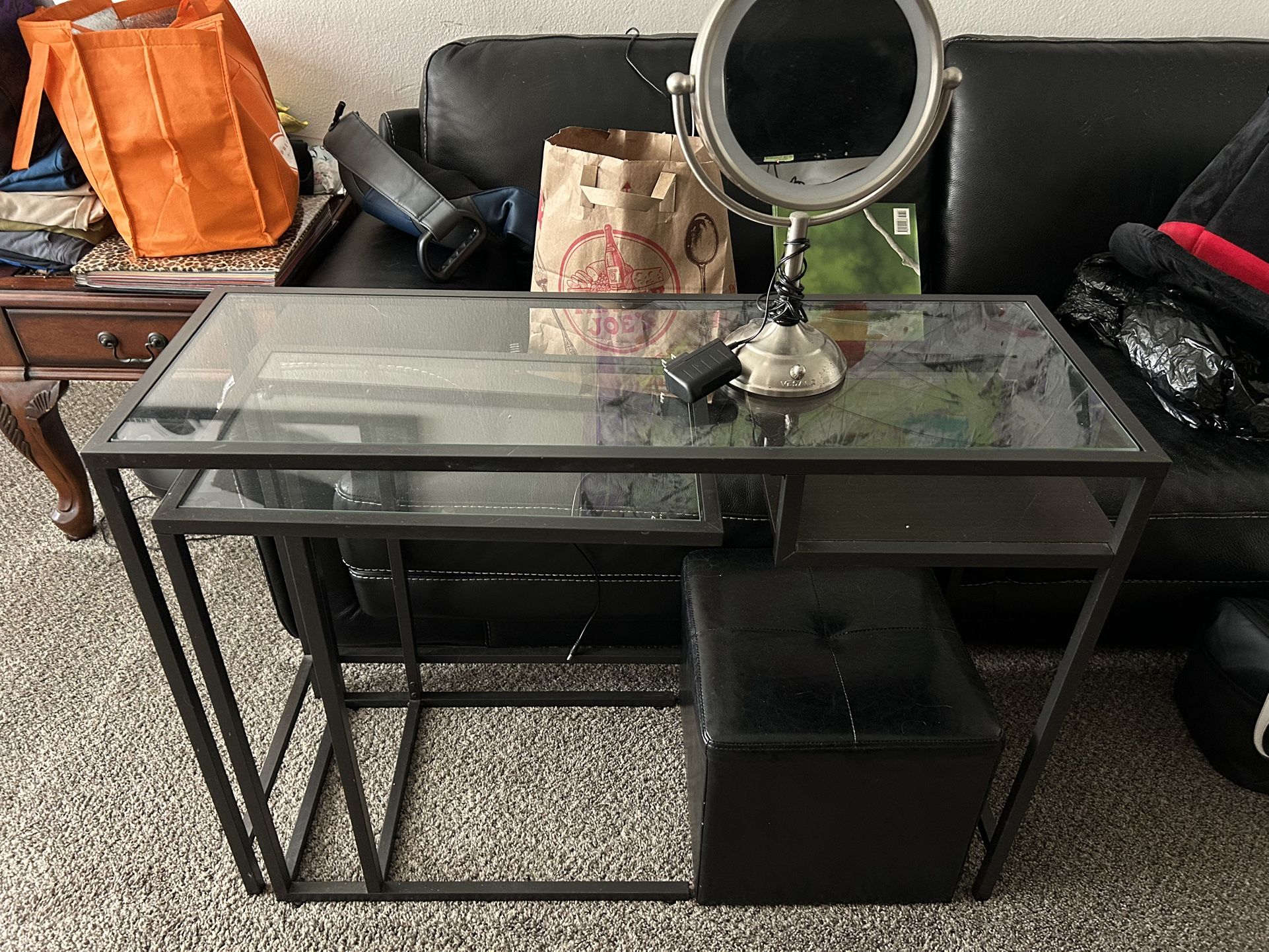 Metal And Glass Vanity Table
