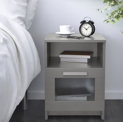 🛏️ IKEA BRIMNES Nightstand – Gray – Great Condition – $50