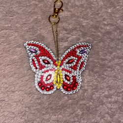 Butterfly keychain with gems. 