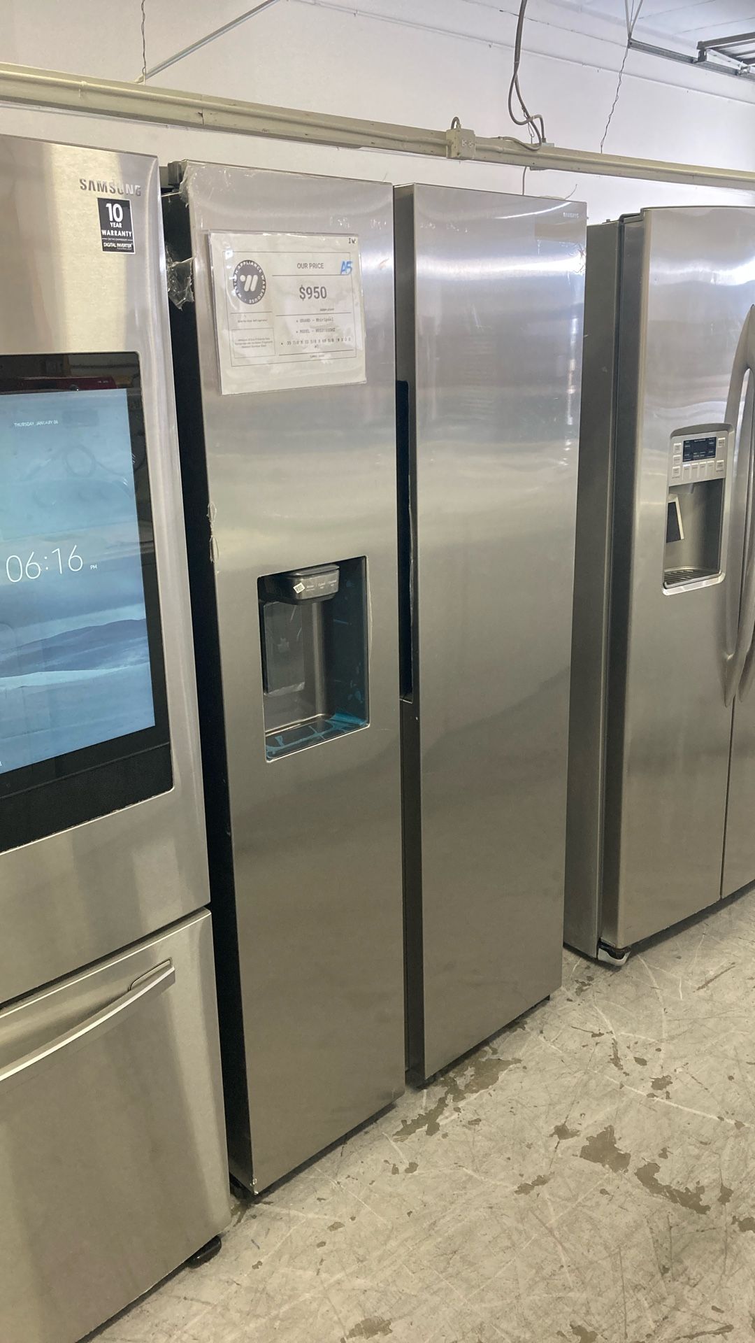 Whirlpool Side By Side Fridge 36in