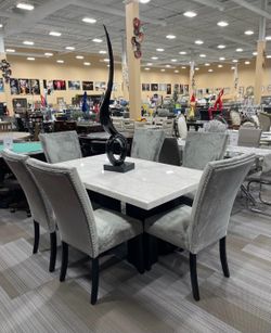 Dining Tables For Sale - 6 Chairs - Glass, Marble or Wood - $0 Down - SAME DAY DELIVERY