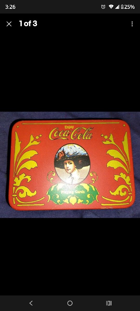 Vintage Coca- Cola 2 Decks Playing Cards In Collectors Tin