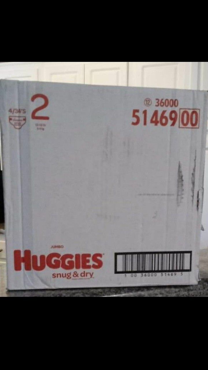 Huggies snug and drysize 2- 136 diapers total