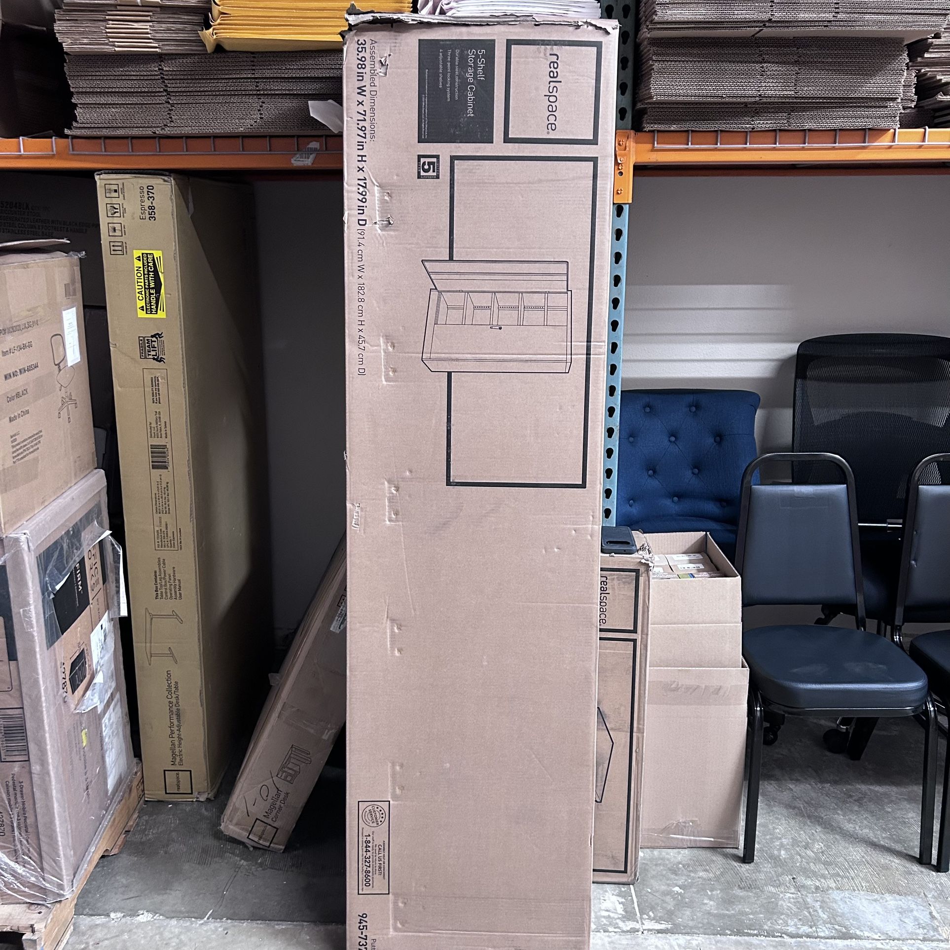 Realspace steel storage shop cabinet 5 shelves