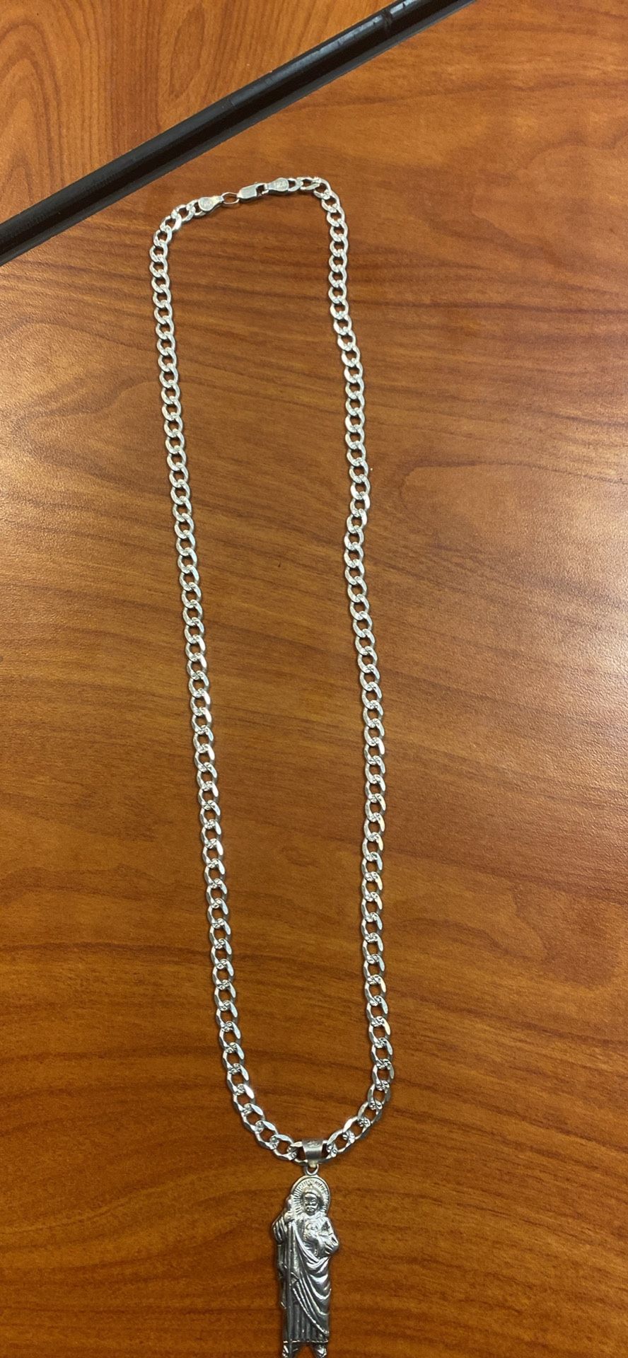 Plata San Judas Chain With San Judas Ring