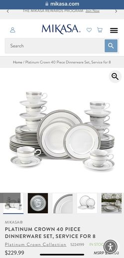 MIKASA BRAND NEW 40 Piece Dinnerware set Service For 8