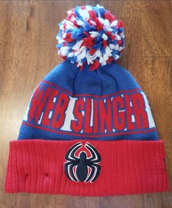 Marvel Spiderman Web Slinger Kids Pom Beanie