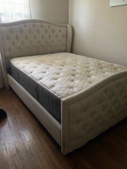🛏️ Queen Marlon Upholstered Bed Frame + Stearns & Foster Mattress & Box Spring