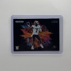 2025 Panini Prizm Draft Picks Shedeur Sanders Black Color Blast Rookie #15