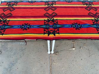 ESTATE SALE - Southwestern Geometric Woven Throw Blanket 3x5ft, Red Multicolor, Rectangular