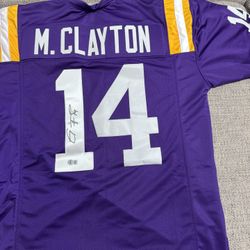 Michael Clayton Signed Autograph Custom Jersey- Beckett Coa - LSU Tigers