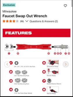Milwaukee Multi Tool Faucet swap out wrench