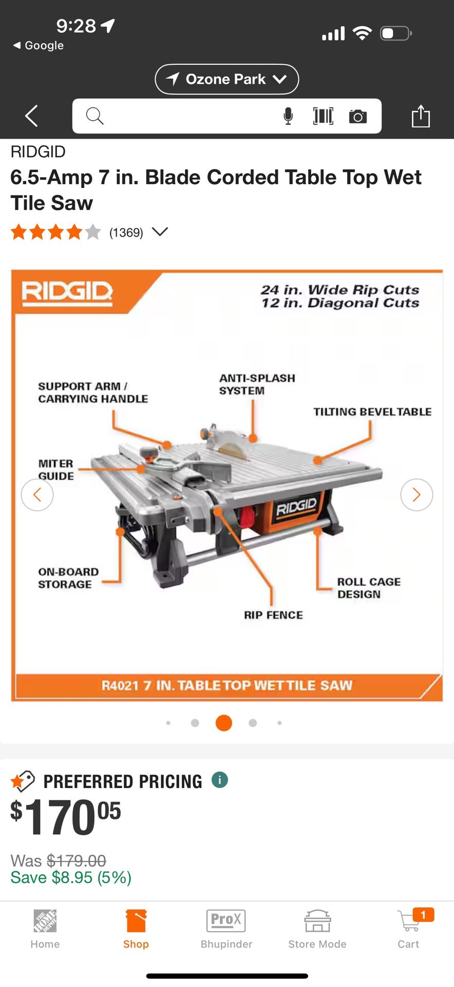 Ridged Tile Saw